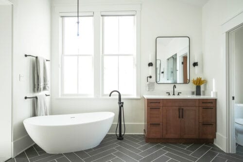 Master Bath Freestanding Tub and Vanity